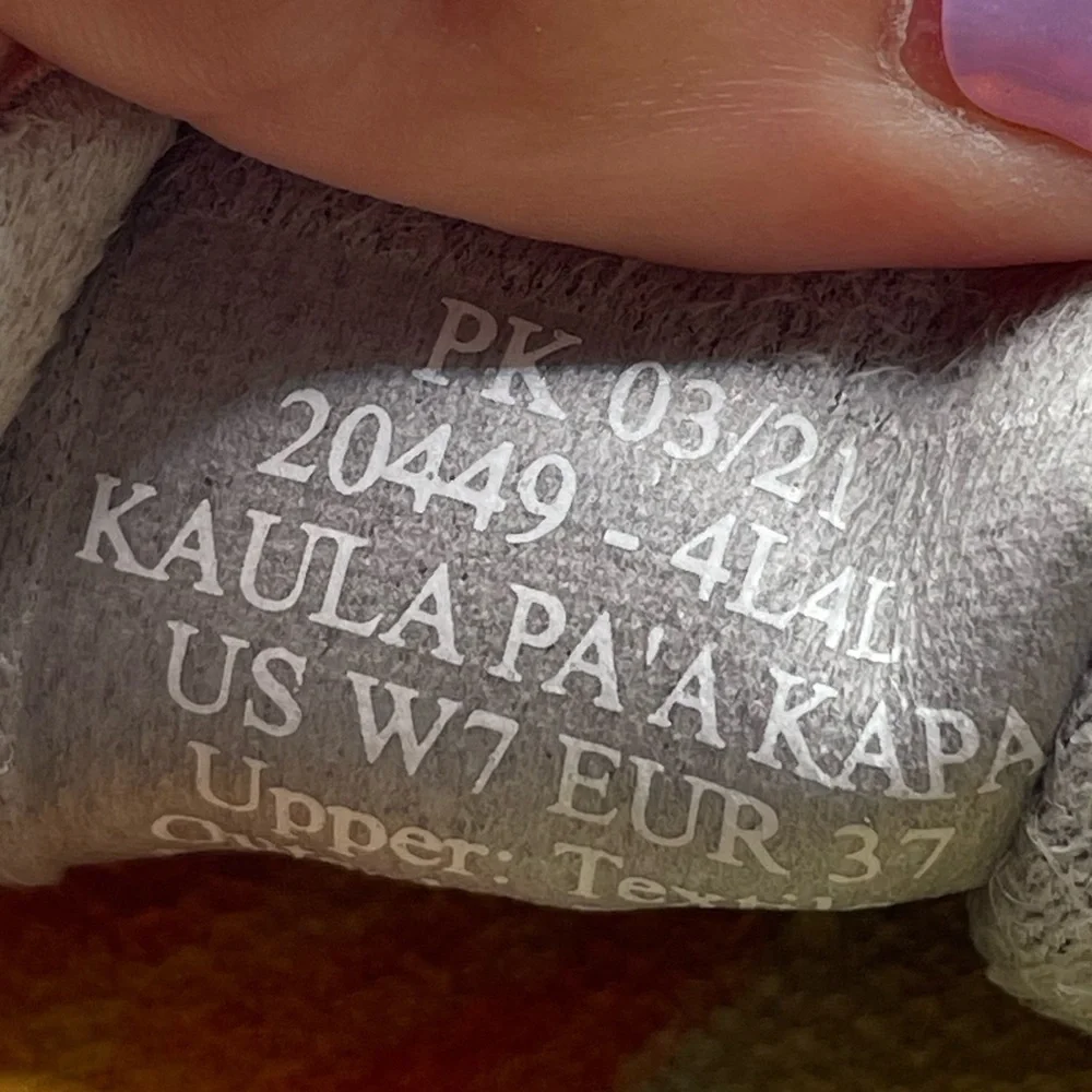 Olukai Kaula Pa’a Kapa Pink Espadrille Slip-On Shoes size 7